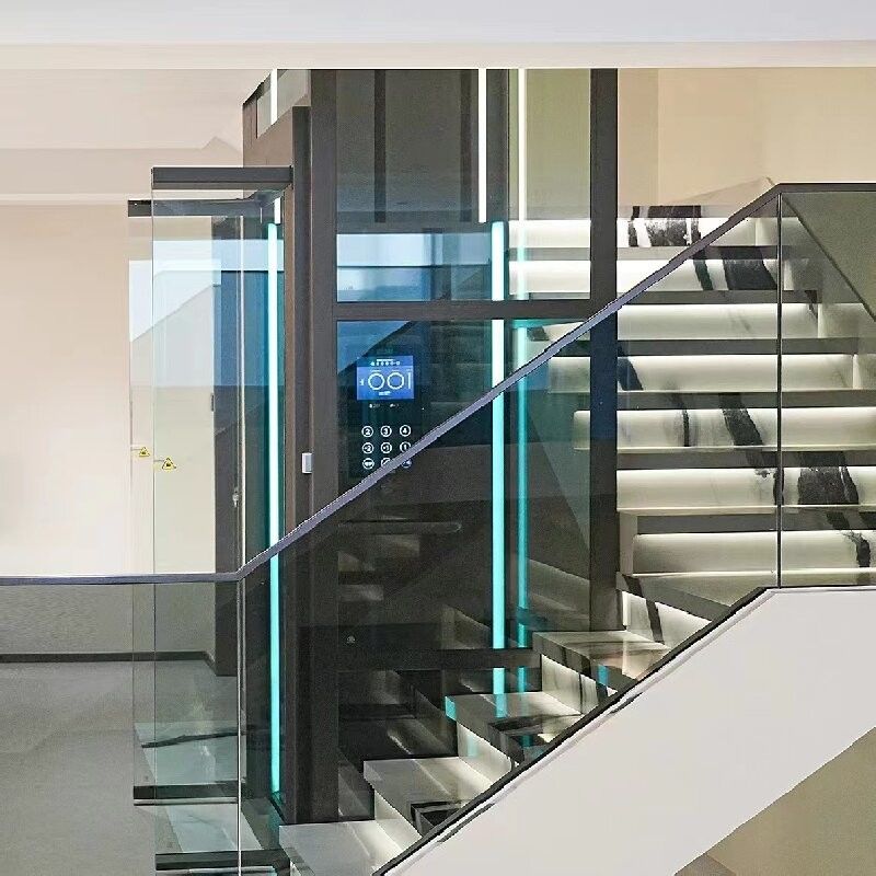 30m までの移動高度 安全センサーと自動スライドドアを持つ家庭用エレベーター